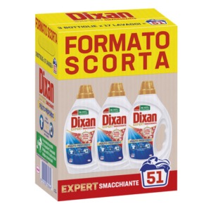 Detersivo liquido per bucato Dixan Expert smacchiante da 17 lavaggi - conf. 3 pezzi in OMAGGIO al Kit K00134