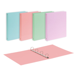 Raccoglitore Favorit 22x30 cm 4 anelli tondi Ø 30 mm - conf. 10 pz - colori assortiti linea Pastel - 400198067