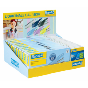 Espositore 30 articoli di cui 10 cucitrici a pinza Rapid S51 Supreme + 20 punti metallici Rapid Standard 21/4