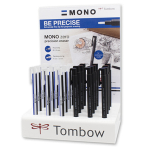 Espositore 24 gomme di precisione Tombow Mono Zero - 2 punte e 2 colori assortiti PEH-KU-24P