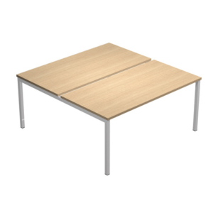 Scrivania Bench doppia Presto Venere Plus Artexport - piano rovere gamba a ponte in metallo grigio 160x164x72,5 cm