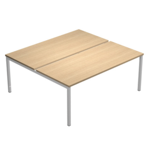 Scrivania Bench doppia Presto Venere Plus Artexport - piano rovere gamba a ponte in metallo grigio 180x164x72,5 cm