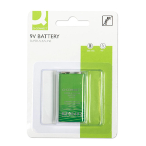 Batteria alcalina Q-Connect 9V in blister KF00492