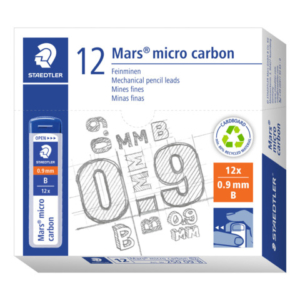 Astuccio 12 mine sottili B Staedtler Mars Micro Carbon 250 0,9 mm - 250 09-B