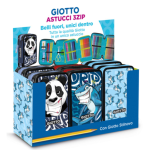 Espositore 6 astucci 3 zip Giotto Cryptopuppets collezione Stilnovo fantasie assortite - F964500