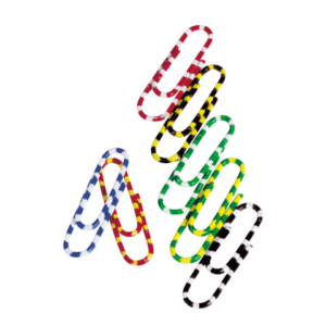 Fermagli Q-Connect in metallo N. 3 - 28 mm punta rotonda - colori assortiti - conf. 100 pz - KF02024