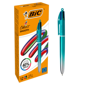 Penna a sfera a scatto BIC 4 Colours 1 mm in conf. 12 pezzi Smooth Gradient Verde Acqua - 524092