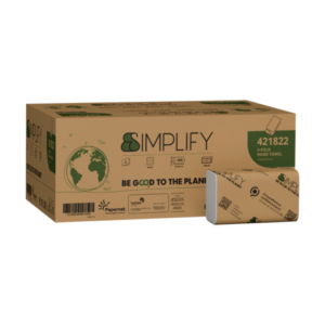 Asciugamano piegato a V in pura cellulosa a 2 veli Papernet Simplify conf. 20 pz da 206 ff bianco - 421822