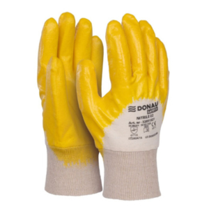 Guanti da lavoro Donau Safety in cotone e spalmati di nitrile giallo Tg. 10 - conf. 12 pz - 32051521-10