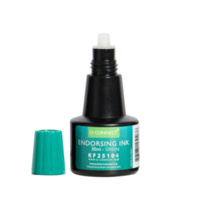 Inchiostro per timbri Q-Connect senza olio 28 ml verde KF25104