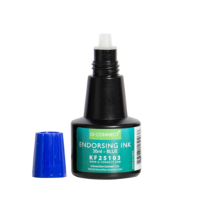 Inchiostro per timbri Q-Connect senza olio 28 ml blu KF25103