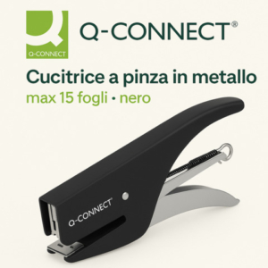 Cucitrice a pinza in metallo Q-Connect max 15 fogli - nero KF14381
