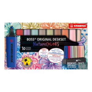 Desk set 10 evidenziatori Stabilo Boss Nature Colors Wildflowers Edition 2-5 mm assortiti - 7010-3-5