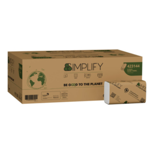 Asciugamano piegato a Z Papernet Simplify a 2 veli bianco - conf. 20 pz da 200 ff pura cellulosa - 423144