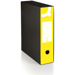 Registratore commerciale con custodia Q-Connect dorso 8 cm - 28,5x32 cm - giallo - 0201041/Q.GI