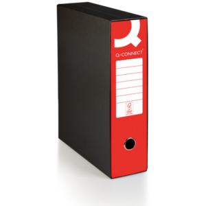 Registratore commerciale con custodia Q-Connect dorso 8 cm - 28,5x32 cm - rosso - 0201041/Q.RO