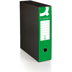 Registratore commerciale con custodia Q-Connect dorso 8 cm - 28,5x32 cm - verde - 0201041/Q.VE