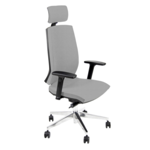 Sedia operativa girevole Unisit Larissa LR1SB con poggiatesta - rivestimento ecopelle grigio - LR1SB/KG