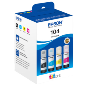 Cartuccia Epson Ecotank 104 multipack nero, ciano, magenta e giallo - C13T00P640