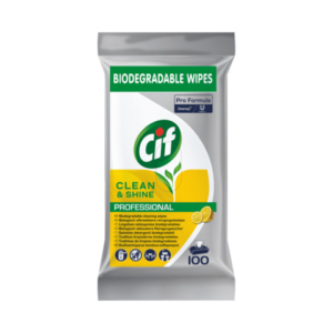 Salviette multisuperfici igienizzanti biodegradabili Cif Pro Formula Clean & Shine - conf. 100 pz - 9293449