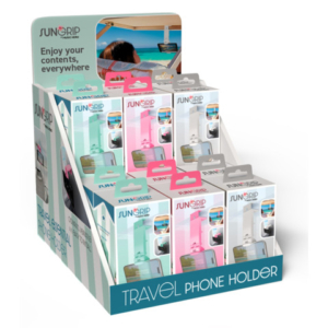 Espositore 12 portacellulare da viaggio Sun Grip by Music Hero colori assortiti EXPO-SUNGRIPPK+