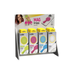 Espositore 24 supporti Mag Safe Sticky SBS con ventose per smartphone colori assortiti - EXPO-MAGGRIPPYPK+
