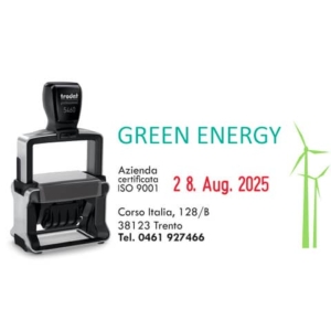 Datario autoinchiostrante con testo personalizzabile TRODAT Professional 5460PR4 acciaio 56x33 mm nero - 170340