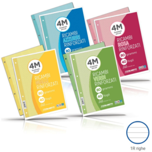 Ricambi rinforzati colorati Blasetti per quaderni ad anelli A4 80 g/m² - 40 ff - 1R - verde - 7815