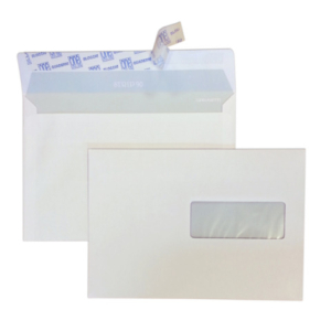 Buste senza finestra Blasetti Strip 90 con lembo strip - 90 g/m² bianco - 16x23 cm - conf. 500 pz - 0077