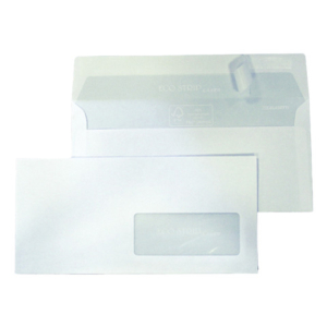 Buste con finestra Blasetti Strip Laser - 90 g/m² bianco - 11x23 cm - conf. 500 pz - 0157