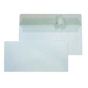Buste senza finestra Blasetti Strip 80 con lembo strip - 80 g/m² bianco - 11x23 cm - conf. 500 pz - 0008