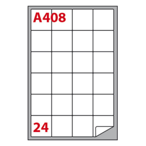 Etichette bianche permanenti in foglio A4 Markin Copiatabu 24 et./foglio - 47,5x46,5 mm - conf. 100 fogli