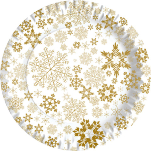 Piatti piani in fibra vergine Dopla Gold Ice - Ø 230 mm - conf. 10 pz - 11818