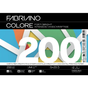 Carta Fabriano Colore Mix 5 colori forti 100 ff - formato A4 - 200 g - 19100817