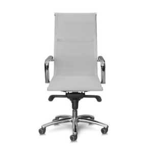 Poltrona direzionale girevole Unisit Pollux Space PXP schienale alto in rete bianco - con braccioli - PXP/B