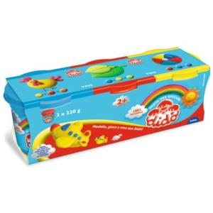 Pasta per giocare DIDO' Tris barattoli 220 g giallo/rosso/azzurro F390460