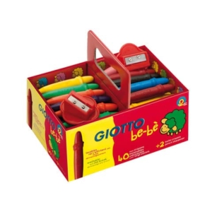 Superpastelloni a cera GIOTTO be-bè assortiti Schoolpack da 40 + 2 temperini - F462700