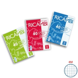 Ricambi per quaderni Maxima Pigna a 4 fori 80 g/m² A4 4mm Conf. 40 fogli - 00629034M