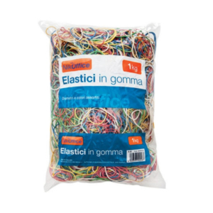 Elastici in gomma Nikoffice in busta da 1 Kg - misure e colori assortiti - 06NIK032