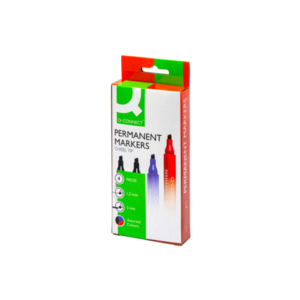 Marcatore permanente Q-Connect punta a scalpello 1,5-5 mm assortiti conf. da 4 - KF26089