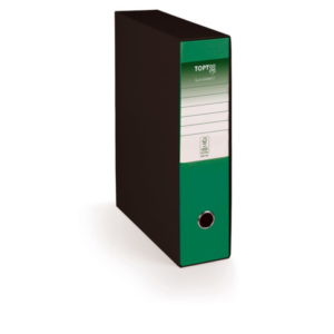 Registratore protocollo con custodia TOPToo Plus by Q-Connect dorso 8 cm - 28,5x35 cm - verde - 0201043/P.VE