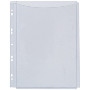 Buste a soffietto Q-Connect a perforazione universale A4 PVC trasparente - conf. 5 pezzi - KF00138