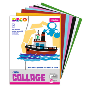 Carta vellutata in album Deco 35x50 cm - 130 g/m² - 50 fogli - colori assortiti - 713/50