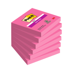 Foglietti riposizionabili Post-it® Super Sticky 76x76 mm - rosa power - conf. 6 blocchetti da 90 ff 654-6SS-PPNK