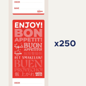 Etichette permanenti con sigillo antimanomissione per consegna alimenti Avery 40x95 mm conf. 250 pz FTSEALR-250