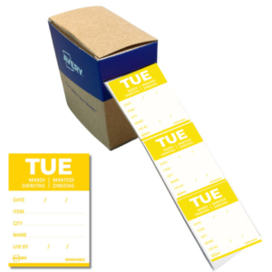 Etichette removibili per tracciabilità alimentare giornaliere Avery 40x56 mm - mar/giallo conf. 500 pz DLDTUEREV-500