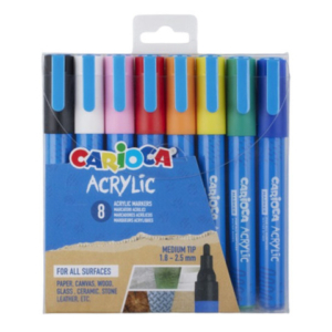 Marcatore acrilico Carioca punta Bullet in blister da 8 colori assortiti 45279