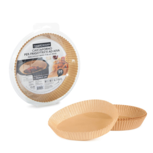 Carta forno per friggitrice ad aria Perfetto Kitchen Ø20xH.4,5 cm - conf. 50 pezzi - 29380