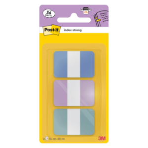 Segnapagina Post-it® Index Pastel Tabs 24x38 mm - blu, viola, verde - conf. 3/12 ff - 686-3 COAST