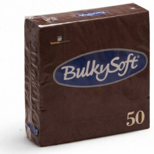 Tovaglioli Bulkysoft Rainbow pura cellulosa 33x33 cm 2 veli conf. 24x50 pz cioccolato - 32760